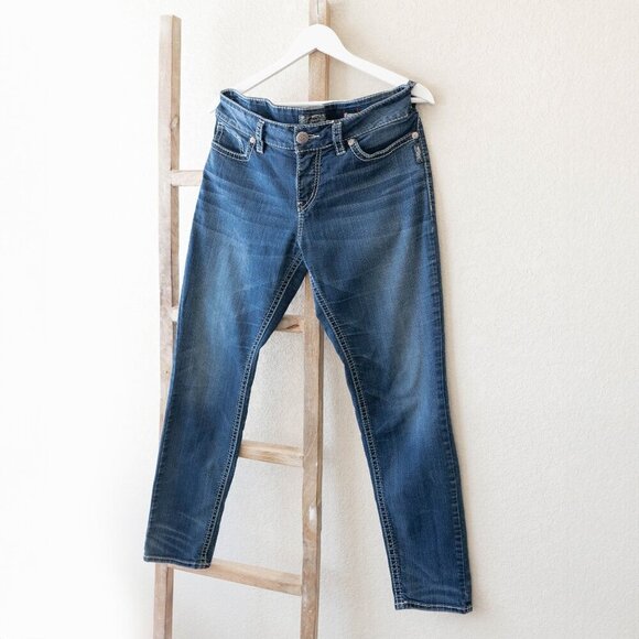 SILVER MID SUKI SKINNY JEANS SUPER STRETCH W33 L 31 - Picture 2 of 9